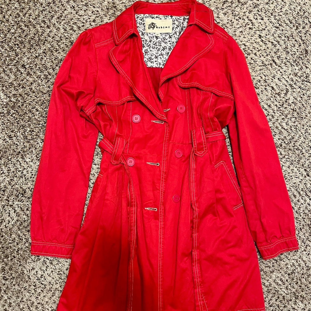 Sashimi red trench coat
